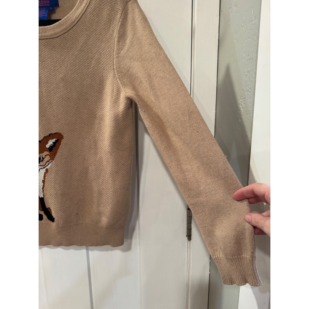 Twiggy London Camel Fox Intarsia Knit Sweater Women's Size S - Picture 7 of 10